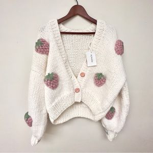 Myracle Handmade Strawberry Cardigan
